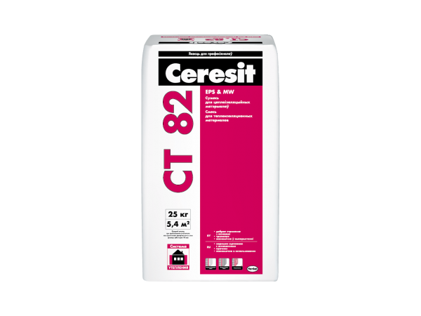 Клей для утеплителя и армирующей сетки Ceresit CT 82. 25 кг.