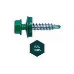 Саморез кровельный 5,5x19, с шайбой, RAL 6005, РМЗ