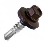 Саморез кровельный 5,5x19, с шайбой, RAL 8019, РМЗ